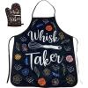 Whisk Taker Funny Kitchen Cooking Baking Graphic Novelty Kitchen Accessories Funny Graphic Kitchenwear Cool Food Novelty Cookware Black Oven Mitt(Oven Mitt + Apron)