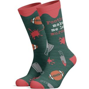 Crazy Dog T-Shirts Mens Funny Football Socks With Awesome Graphics For Men(Football Murdery)