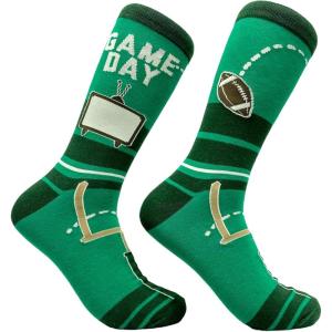 Crazy Dog T-Shirts Mens Funny Football Socks With Awesome Graphics For Men(Game Day)