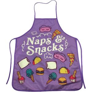 Crazy Dog T-Shirts Naps and Snacks Apron Funny Comfort Food Sleeping Graphic Novelty Kitchen Smock