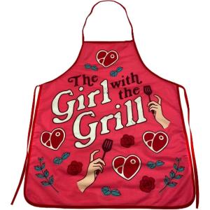 Crazy Dog T-Shirts The Girl With The Grill Apron Funny Backyard BBQ Grilling Kitchen Smock