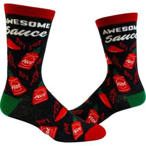 Crazy Dog T-Shirts Women’s Awesome Sauce Socks Funny Spicy Hot Sauce Lover Graphic Novelty Footwear
