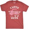 Mens Funny T Shirts I Love Your Guts Valentines Day Graphic Tee for Men(Heather Red – I Love Your Guts)
