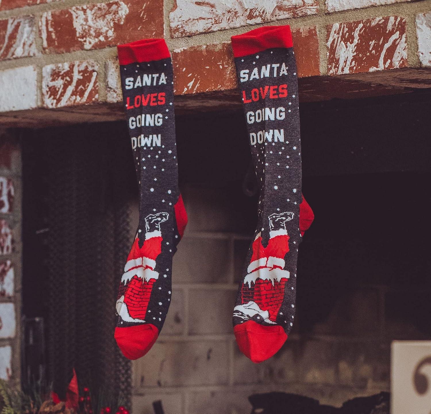 imageCrazy Dog TShirts Funny Christmas Socks for Men Holiday Crews with Sarcastic Designs for XmasGoing Down