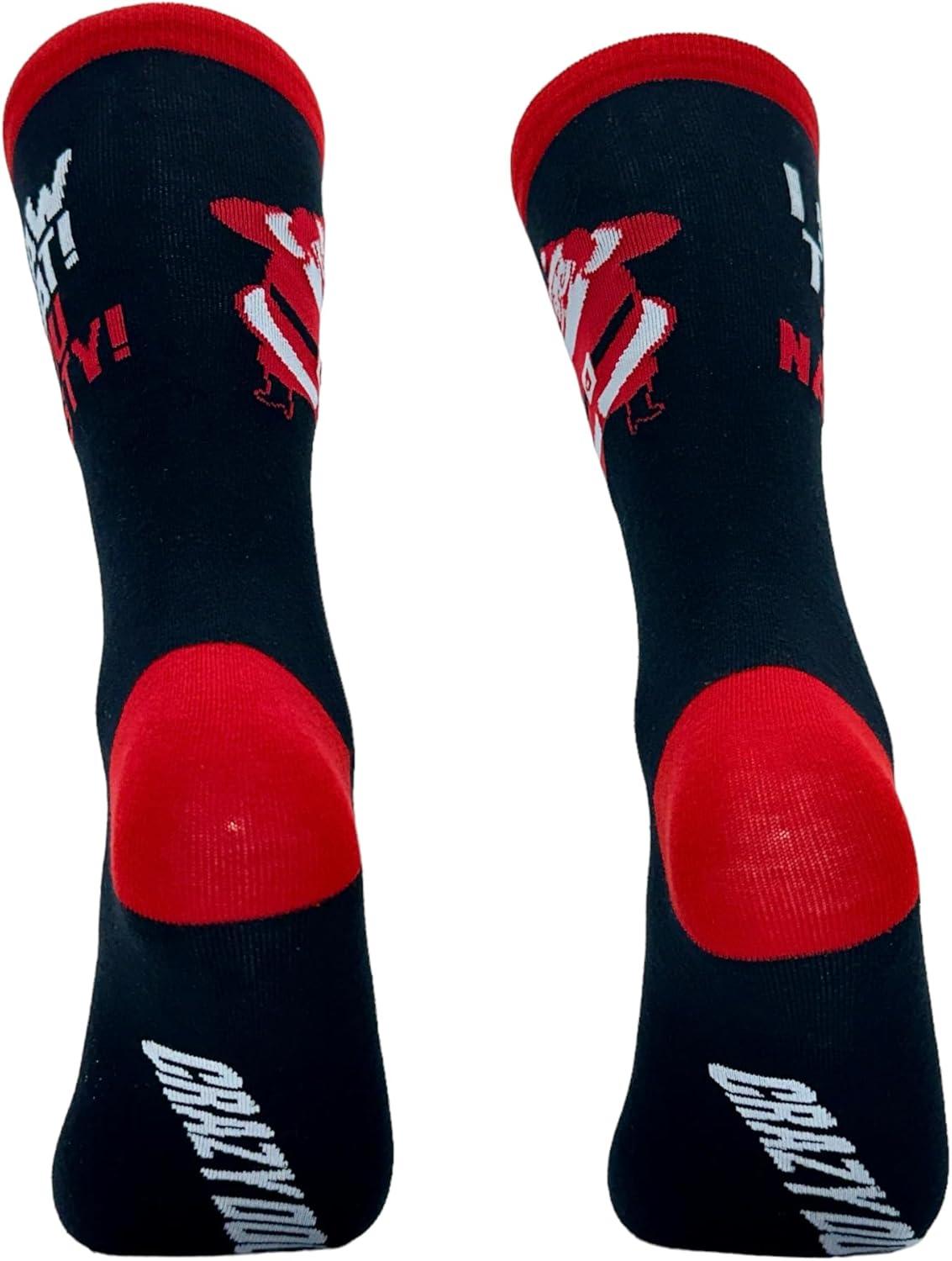 imageCrazy Dog TShirts Funny Christmas Socks for Men Holiday Crews with Sarcastic Designs for XmasYou Nasty