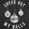 Funny Christmas Shirts for Adults – Sarcastic Holiday Party Tees for Men(Heather Black – Check Out My Balls)