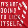 Funny Christmas Shirts for Adults – Sarcastic Holiday Party Tees for Men(Heather Red – Lick Itself)
