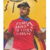 Funny Christmas Shirts for Adults – Sarcastic Holiday Party Tees for Men(Heather Red – Lick Itself)