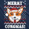 Mens Merry Corgmas T Shirt Funny Corgi Graphic Dog Ugly Christmas Sweater Tee(Navy)
