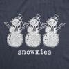 Mens Snowmies T Shirt Funny Snowmen Homies Friends Winter Season Graphic Tee(Heather Navy)