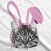 Womens Easter Shirts Funny Easter Candy Tees Chocolate and Candy Shirts for Women(White – Easter Cat)