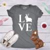 Womens Love Bunny T Shirt Cute Adorable Easter Sunday Rabbit Tee for Ladies(Dark Heather Grey)