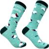 Crazy Dog T-Shirts Funny Christmas Socks for Men Holiday Crews with Sarcastic Designs for Xmas(Fleece Navidad)