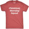 Mens Christmas Morning Squad T Shirt Funny Xmas Party Family Novelty Graphic Tee for Guys(Heather Red)
