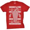 Mens Festive Cat Butt Ugly Christmas Sweater T Shirt Funny Holiday Novelty Top(Red)