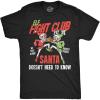 Mens Funny T Shirts Elf Fight Club Sarcastic Christmas Graphic Novelty Tee for Men