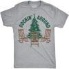 Mens Funny T Shirts Rockin Around Sarcastic Christmas Tree Graphic Novelty Tee for Men