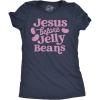 Womens Easter Shirts Funny Easter Candy Tees Chocolate and Candy Shirts for Women(Heather Navy – Jesus Before Jelly Beans)
