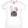 Womens Easter Shirts Funny Easter Candy Tees Chocolate and Candy Shirts for Women(White – Easter Cat)