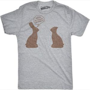 Mens You Should Get That Looked at Easter T Shirt Funny Chocolate Bunny Tee(Light Heather Grey)