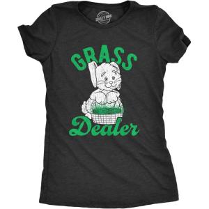 Womens Easter Shirts Funny Easter Candy Tees Chocolate and Candy Shirts for Women(Heather Black – Grass Dealer)