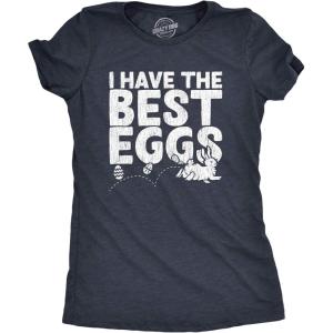 Womens Easter Shirts Funny Easter Candy Tees Chocolate and Candy Shirts for Women(Heather Navy – Best Eggs)