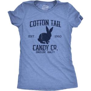 Womens Easter Shirts Funny Easter Candy Tees Chocolate and Candy Shirts for Women(Light Heather Blue – Cottontail Candy)