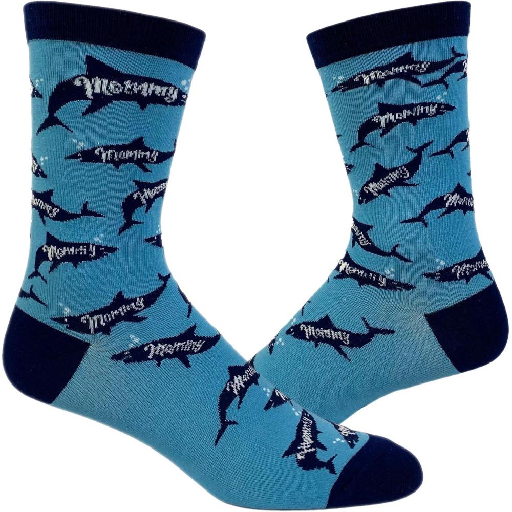 imageCrazy Dog TShirts Womens Mommy Shark Socks Funny Viral Song Mothers Day Fish Graphic Novelty Footwear