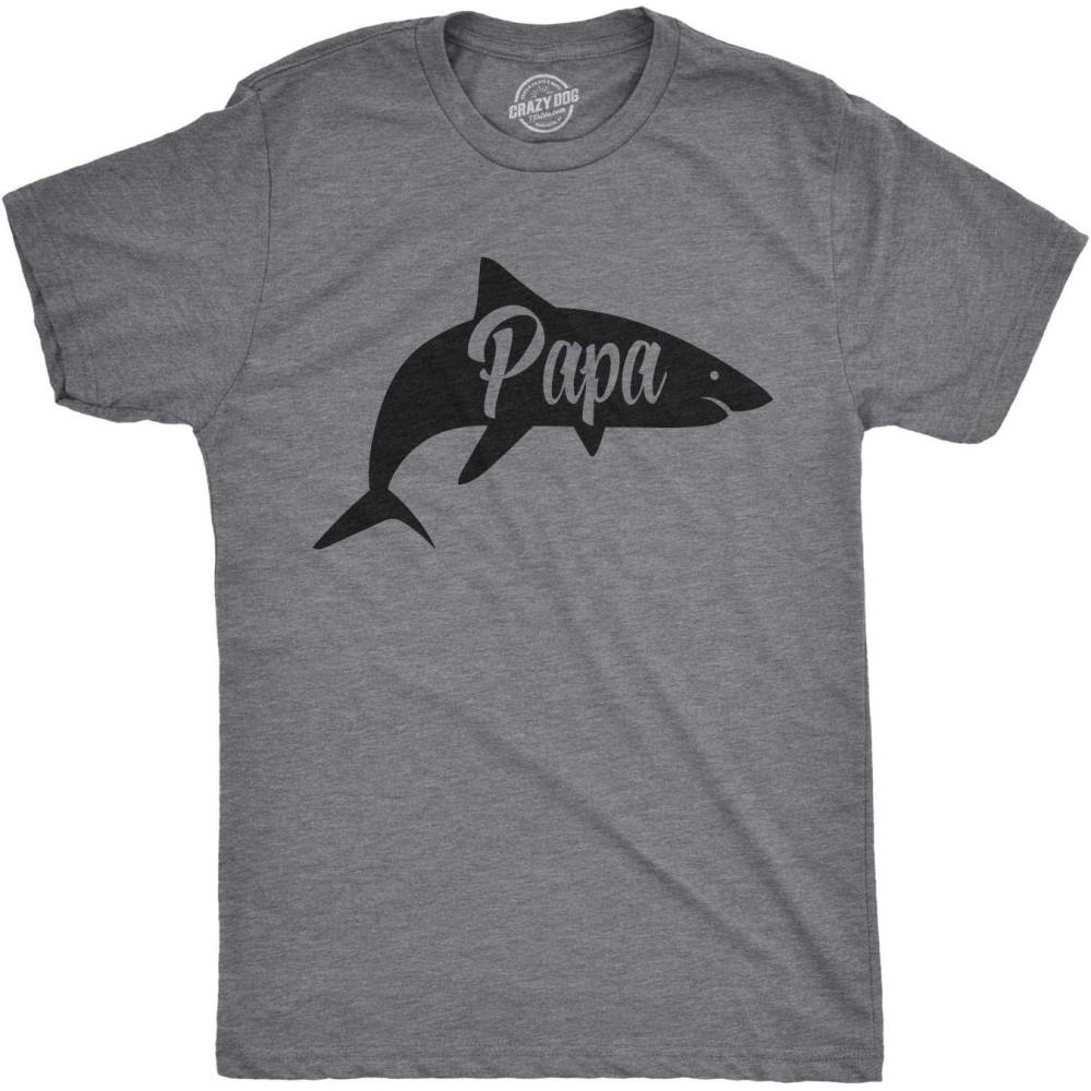 imageMens Papa Shark T Shirt Funny Viral Song Do Do Do TeeDark Heather Grey