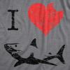 I Love Sharks T Shirt Daddy Shark Funny Graphic Tee Gift for Dad Vintage Tee(Dark Heather Grey)