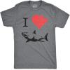 I Love Sharks T Shirt Daddy Shark Funny Graphic Tee Gift for Dad Vintage Tee(Dark Heather Grey)