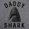 Mens Daddy Shark T Shirt Funny Shark Face Chomp Jaws Fathers Day Graphic Tee(Dark Heather Grey)