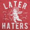 Mens Funny T Shirts Later Haters Valentines Day Graphic Tee for Men(Heather Red – Later Haters)
