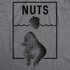 Mens Nuts Jaws Squirrel Parody T Shirt Funny Novelty Shark Movie Graphic Tee for Guys(Dark Heather Grey)