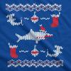 Mens Shark Bite Funny Ugly Christmas Holiday T Shirt(Heather Royal)