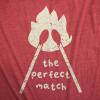Mens The Perfect Match T Shirt Funny Valentines Day T Shirts for Men(Heather Red – Match)