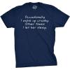 Crazy Dog T-Shirts Occasionally I Wake Up Cranky Other Times I Let Her Sleep T Shirt Wife Tee(Heather Navy)