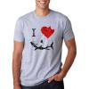I Love Sharks T Shirt Daddy Shark Funny Graphic Tee Gift for Dad Vintage Tee(Dark Heather Grey)