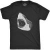 Mens Great White Shark T Shirt Pearly Teeth Jaws Attacking Cool Graphic Tee(Heather Black – Great White)