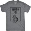 Mens Nuts Jaws Squirrel Parody T Shirt Funny Novelty Shark Movie Graphic Tee for Guys(Dark Heather Grey)