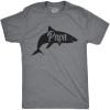 Mens Papa Shark T Shirt Funny Viral Song Do Do Do Tee(Dark Heather Grey)