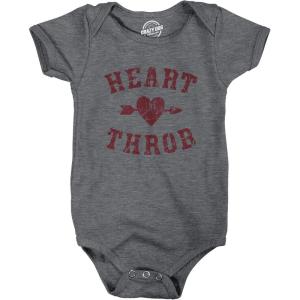 Crazy Dog T-Shirts Heart Throb Baby Bodysuit Funny Valentines Day Romper for Infants