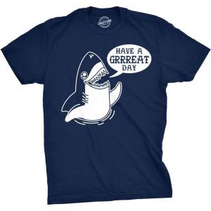 Mens Have A Great Day Shark T Shirt Funny Summer Vacation Tee for Guys