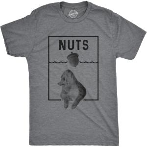 Mens Nuts Jaws Squirrel Parody T Shirt Funny Novelty Shark Movie Graphic Tee for Guys(Dark Heather Grey)