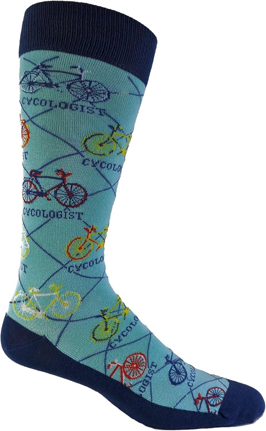 imageCrazy Dog TShirts Funny Cycling Socks for Men Cyclologist Bike Graphic Crew Socks Soft Cotton Blend Novelty Footwear Sarcastic Gift for Cyclists and Psychology Fans