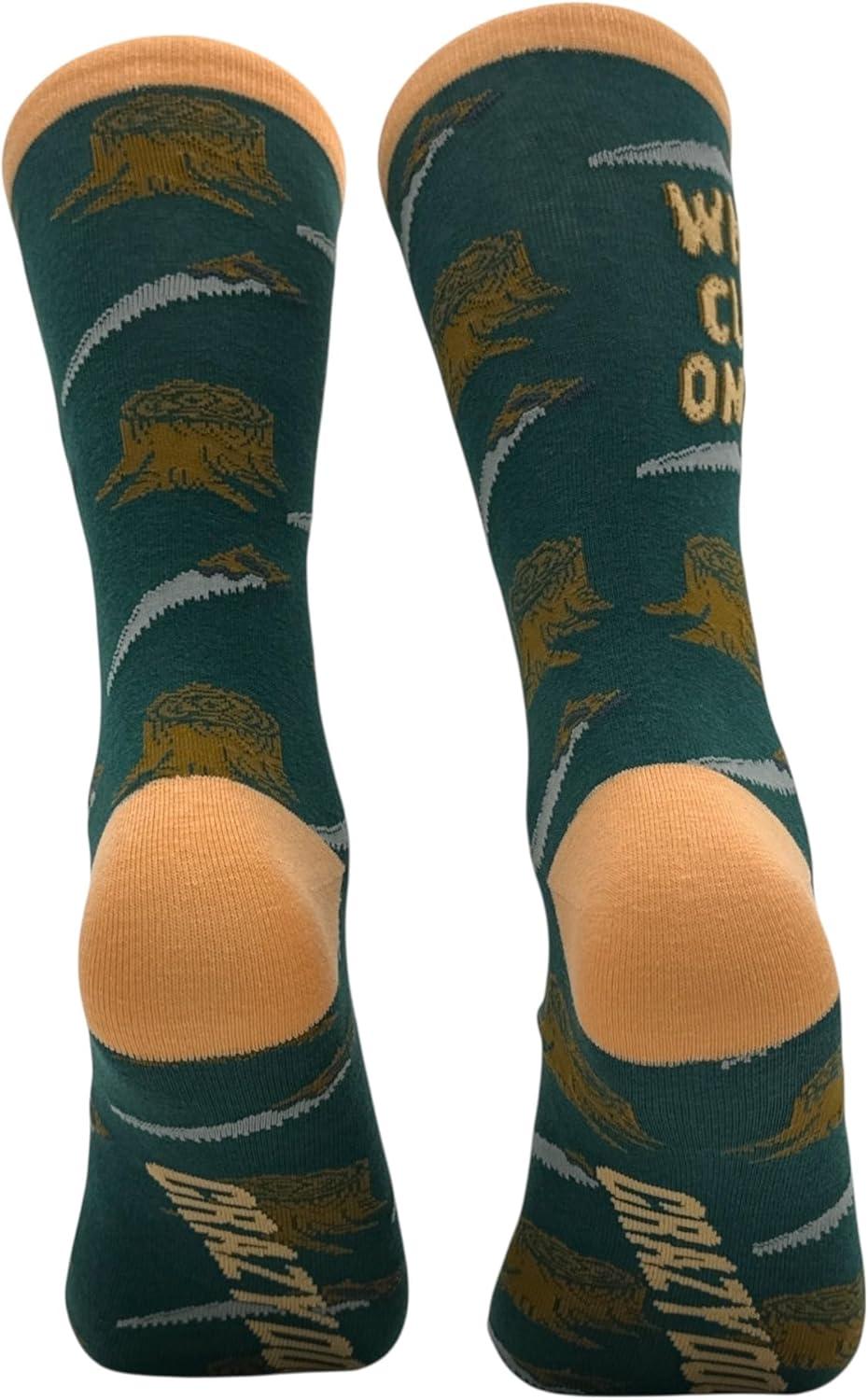 imageCrazy Dog TShirts Funny Socks for Men with Hilarious Puns Footware for Guys with Sarcastic Dad JokesWho Cut One