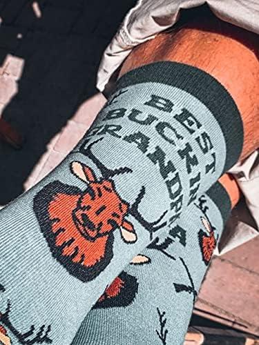 imageCrazy Dog TShirts Mens Dad Socks Funny Fathers Day Graphic Novelty FootwearBuckin Grandpa Green