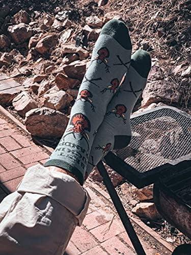 imageCrazy Dog TShirts Mens Dad Socks Funny Fathers Day Graphic Novelty FootwearBuckin Grandpa Green