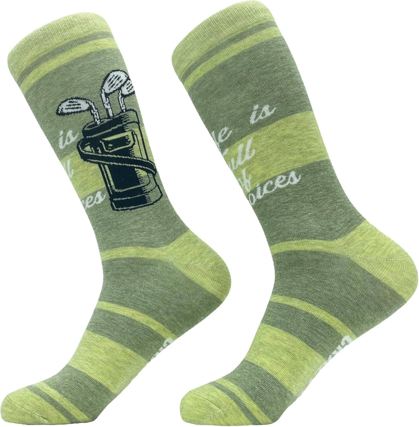 imageCrazy Dog TShirts Mens Dad Socks Funny Fathers Day Graphic Novelty FootwearChoices Golf Clubs