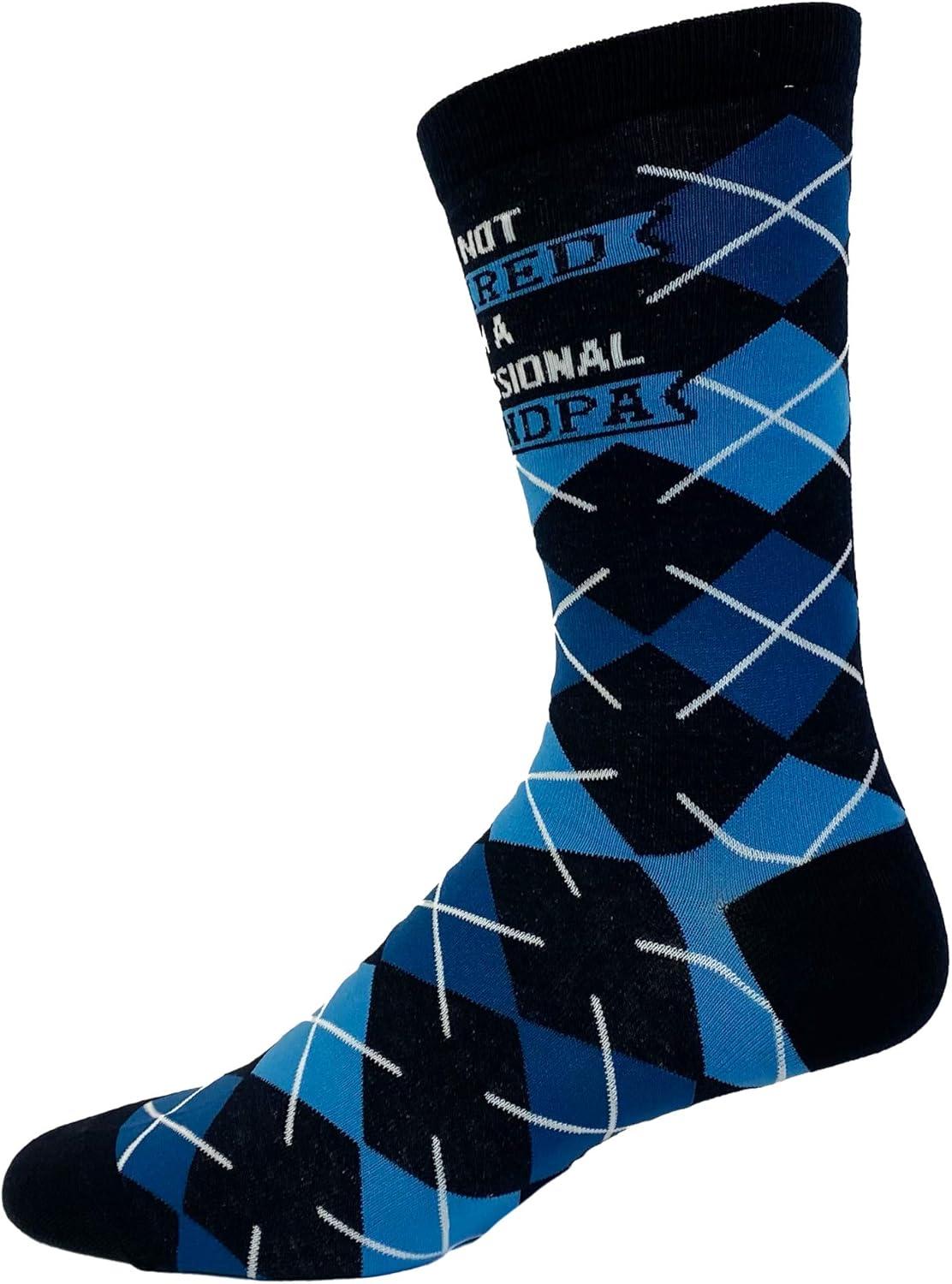 imageCrazy Dog TShirts Mens Dad Socks Funny Fathers Day Graphic Novelty FootwearProfessional Grandpa